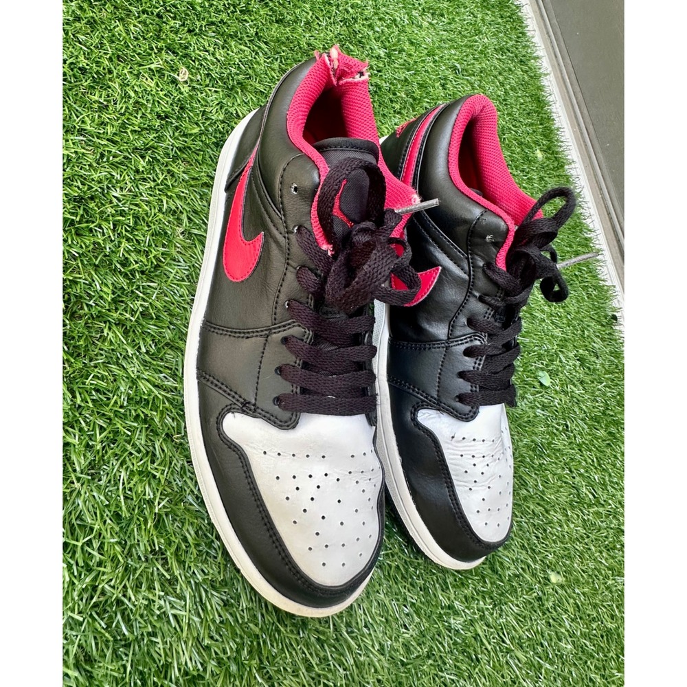 Nike Air Jordan 1 Low Black Fire Red White Men's Size 10.5 Sneakers - Picture 4 of 11